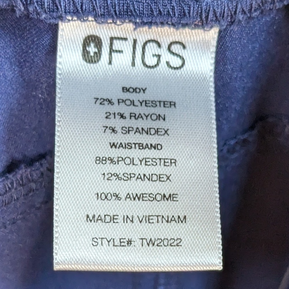 FIGS Technical Collection Moto Scrub Pants Royal‎ Blue Womens Medium - Picture 6 of 7